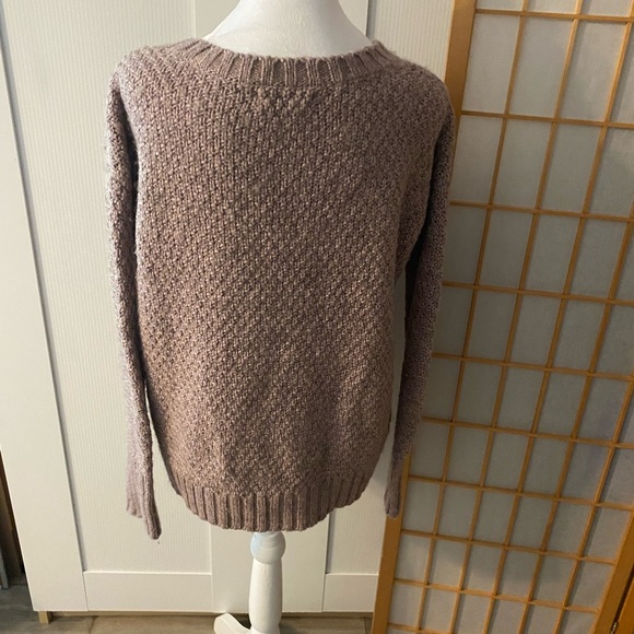 If It Were Me Women's Purple -  Grey Wool Blend Cable Knit Sweater - Size Small - Picture 4 of 6